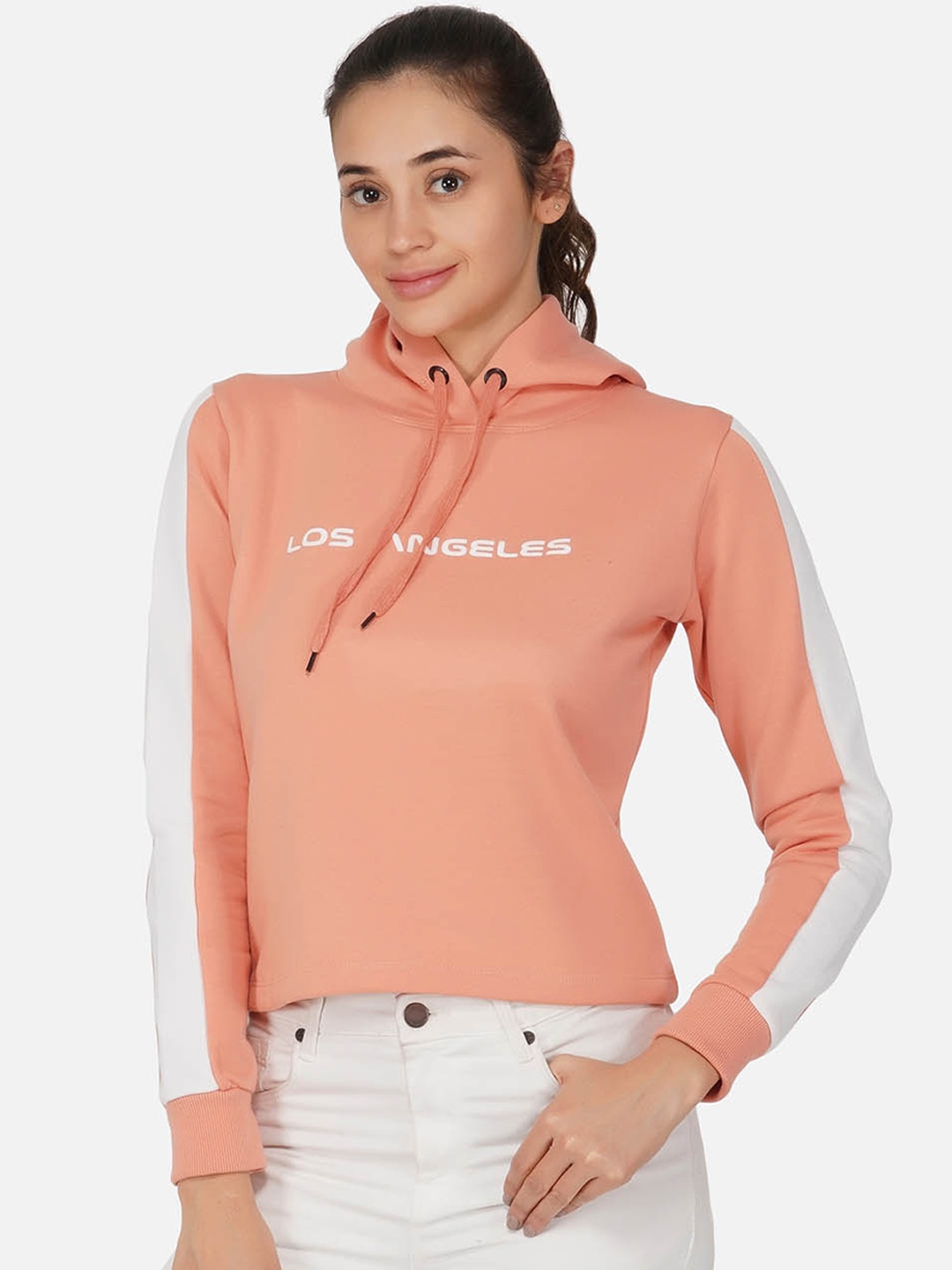 

NEU LOOK FASHION Women Peach-Coloured Printed Sweatshirt
