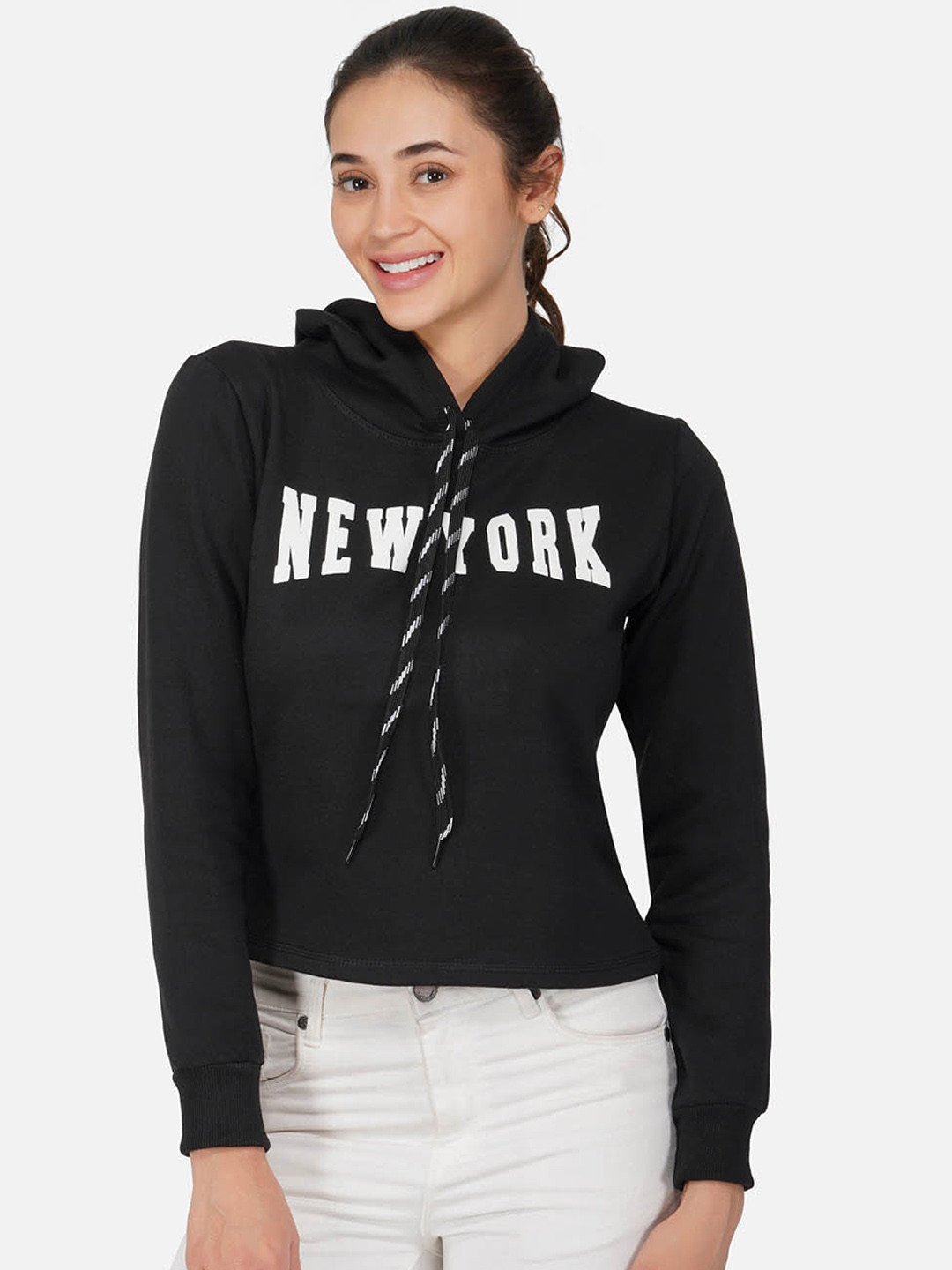 

NEU LOOK FASHION Women Black Printed Sweatshirt