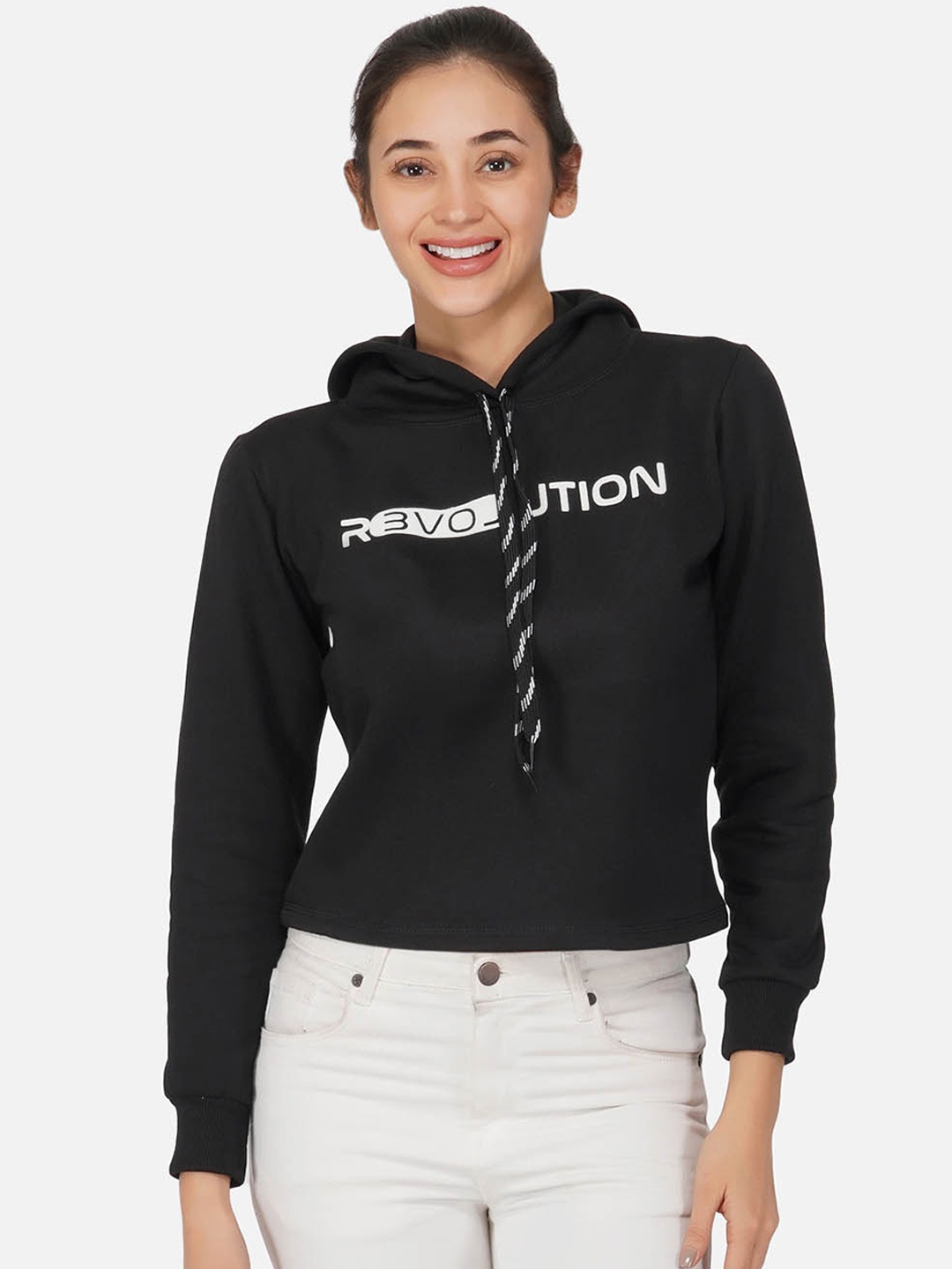 

NEU LOOK FASHION Women Black Printed Sweatshirt
