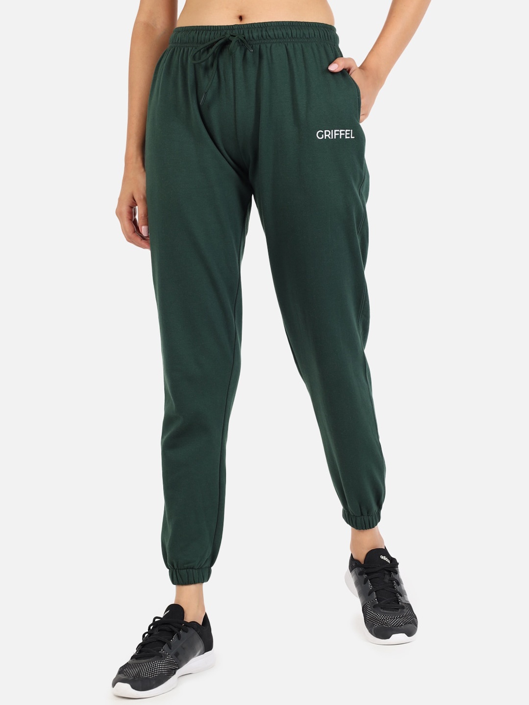 

GRIFFEL Women Green Solid Joggers