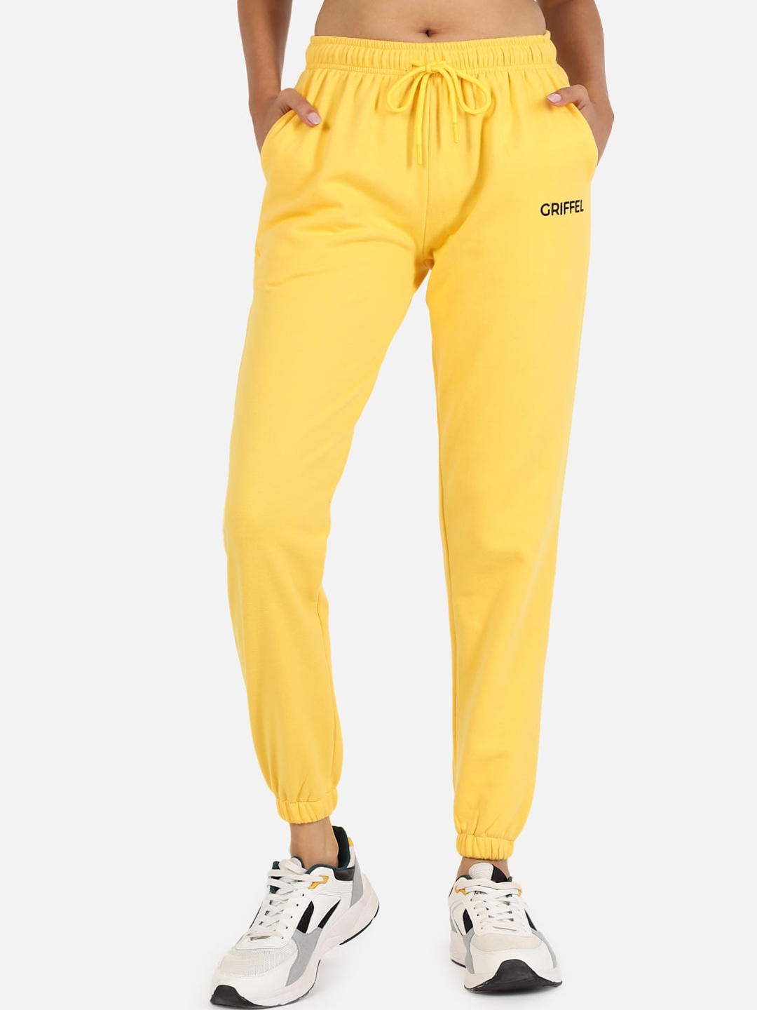 

GRIFFEL Women Yellow Solid Joggers
