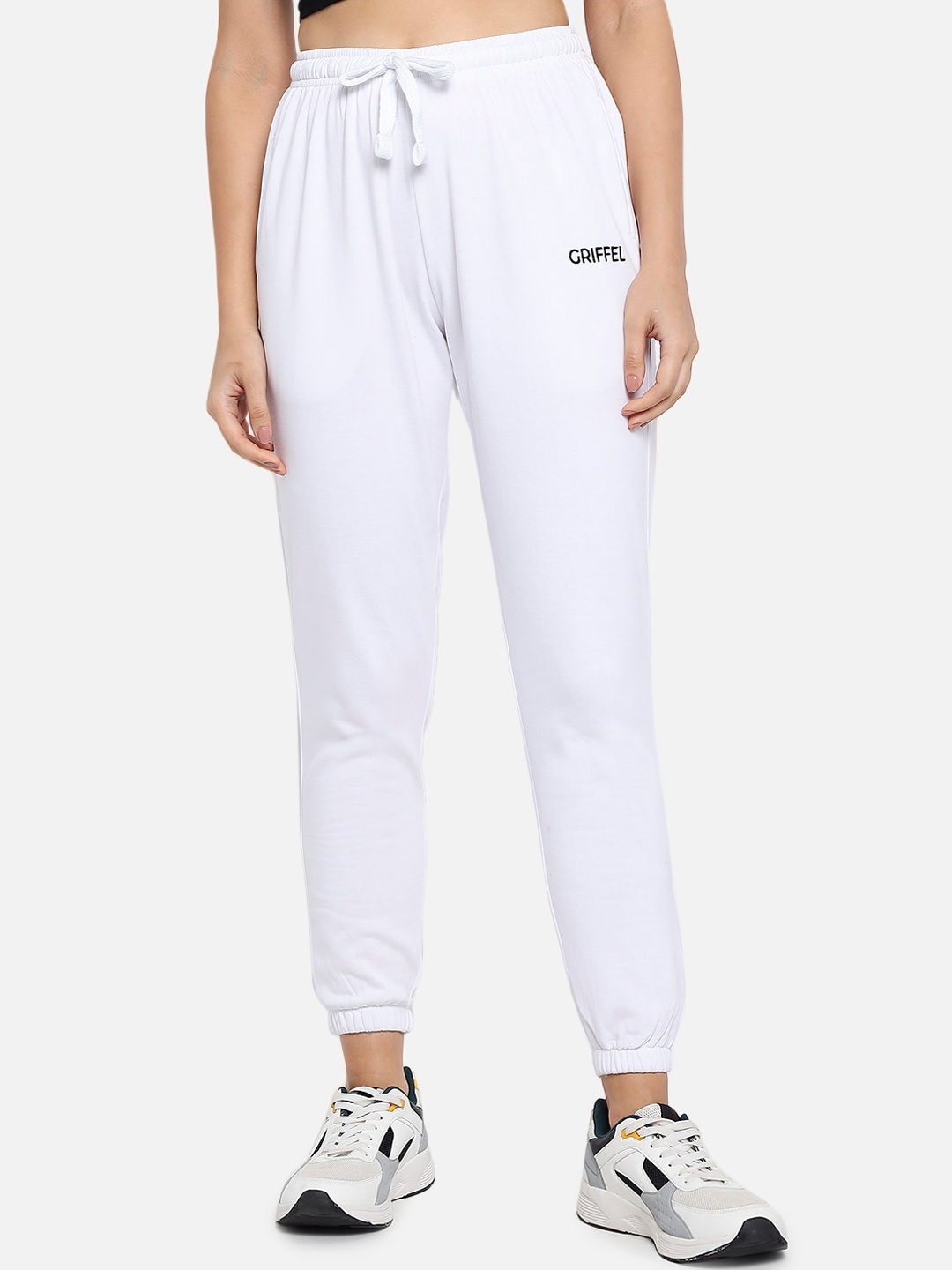 

GRIFFEL Women White Solid Joggers