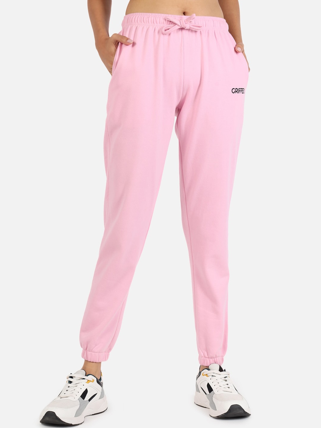 

GRIFFEL Women Pink Solid Joggers
