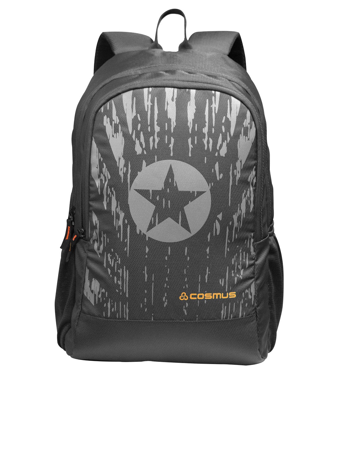 

COSMUS Unisex Grey & Black Graphic Backpack