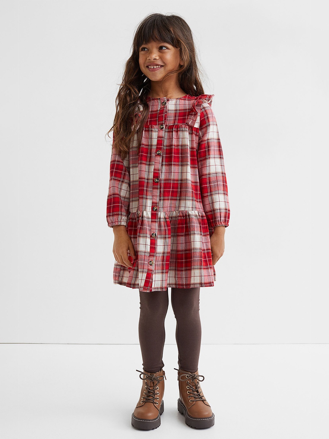 

H&M Girls Red & Brown 2-Piece Cotton Set