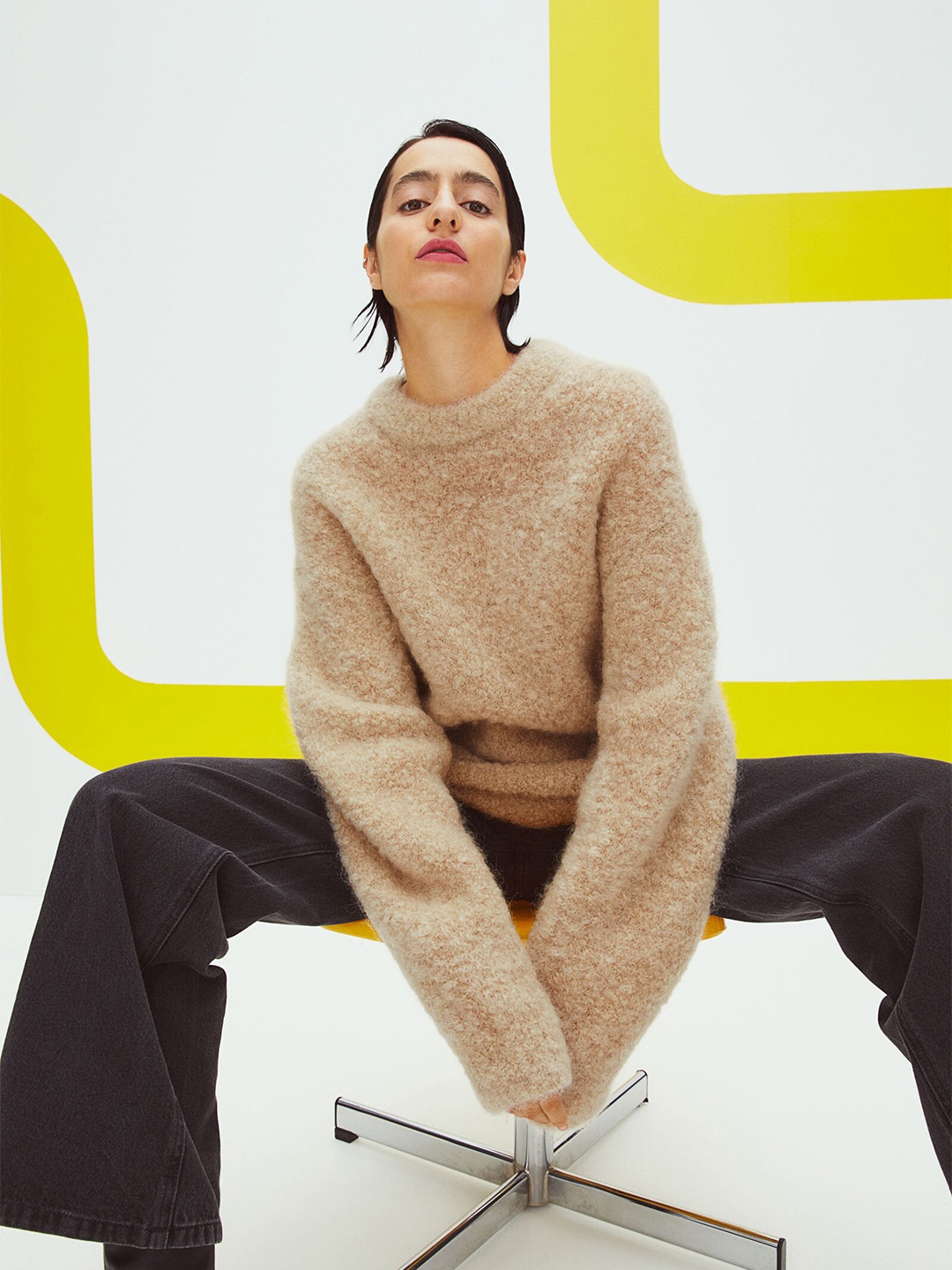 

H&M Women Beige Wool-blend jumper