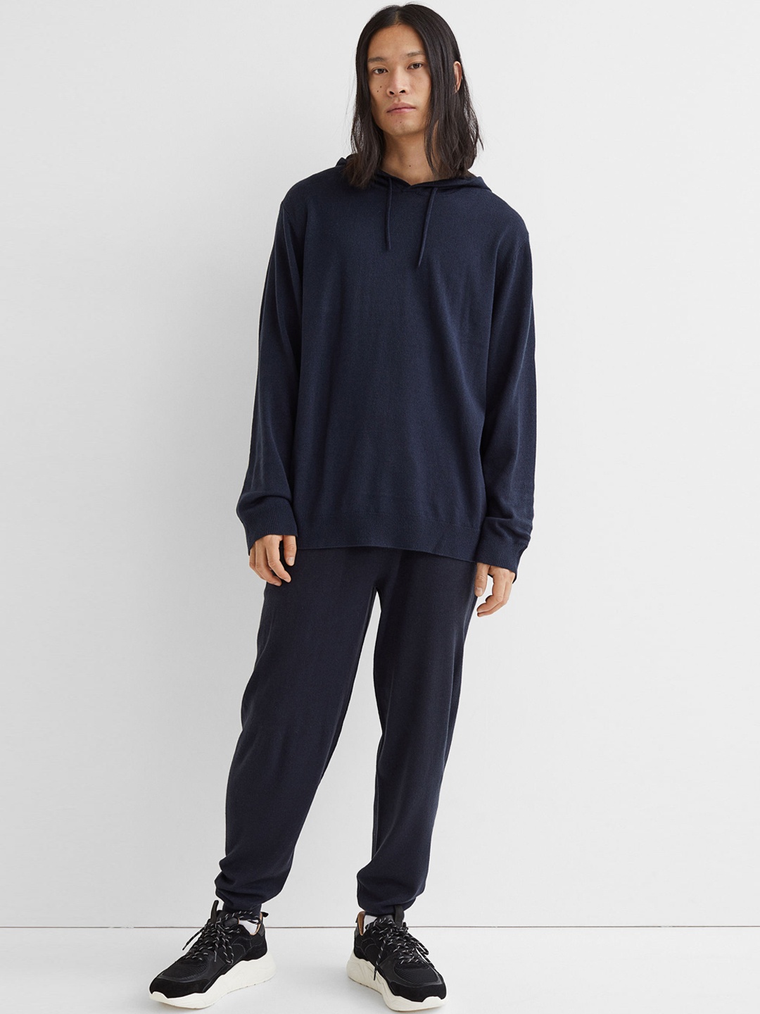 

H&M Blue Regular Fit Fine-knit Joggers