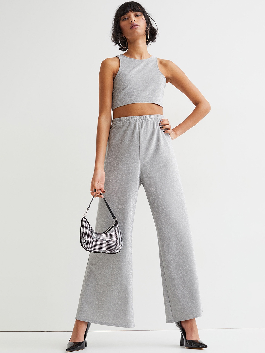

H&M Women Grey Wide Trousers