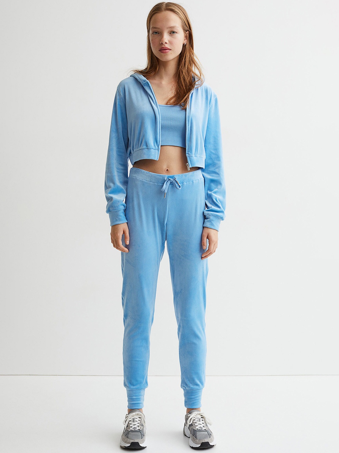 

H&M Women Blue Velour Joggers