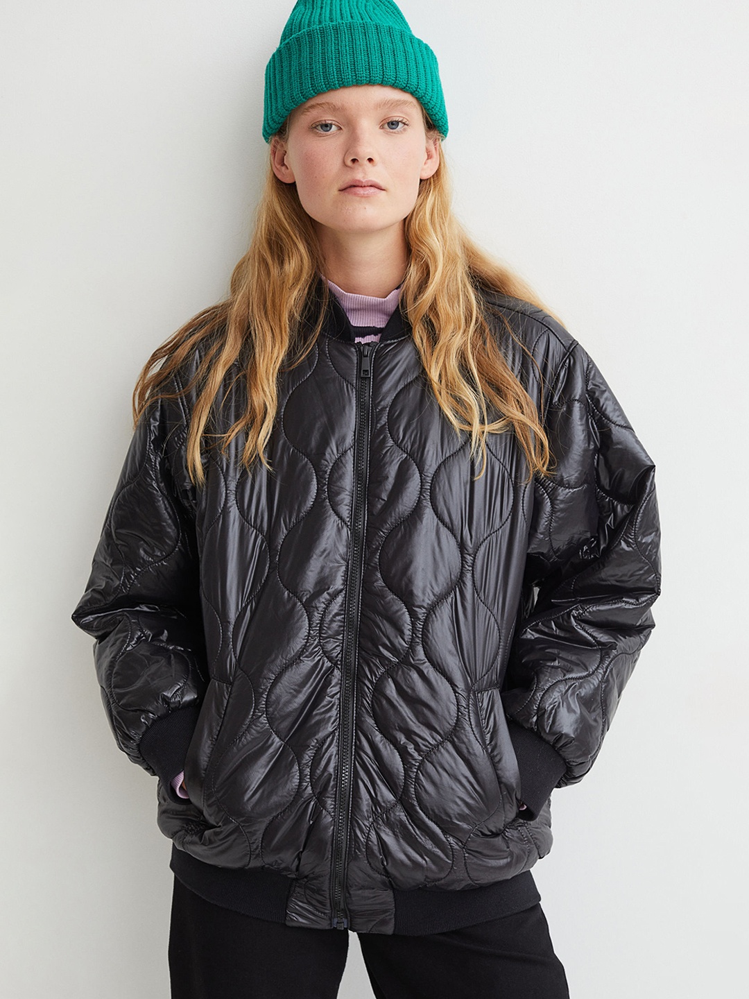 

H&M Women Black Oversized Jacket