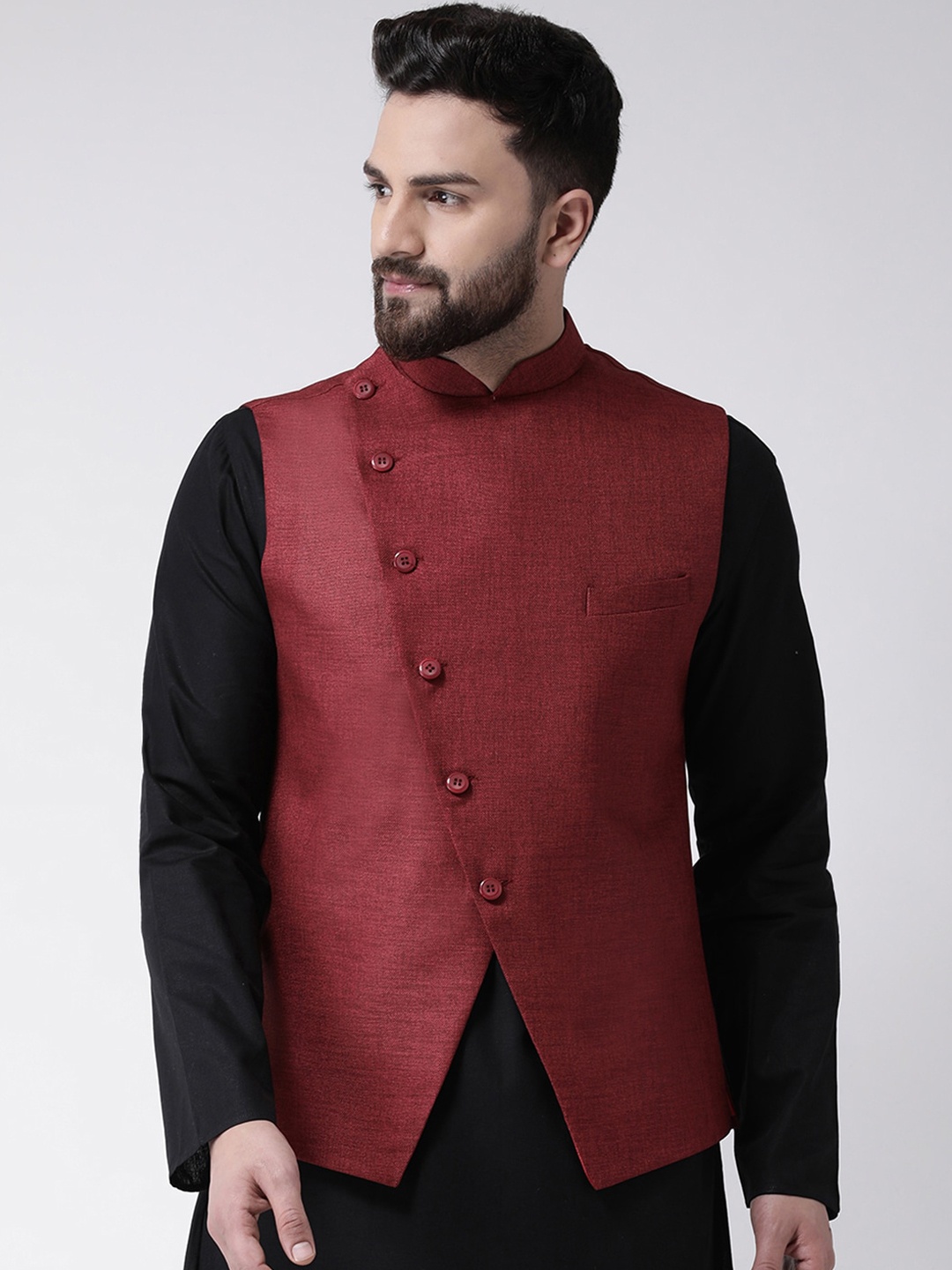 

TABARD Men Brown Pure Cotton Woven Nehru Jacket