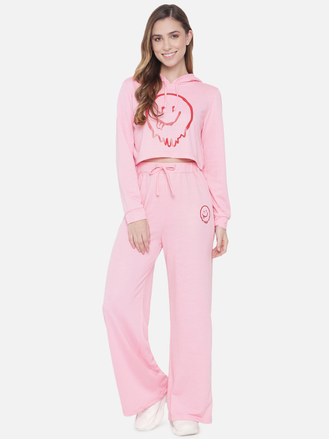 

Orchid Blues Women Pink Printed Hooded Sweatshirt