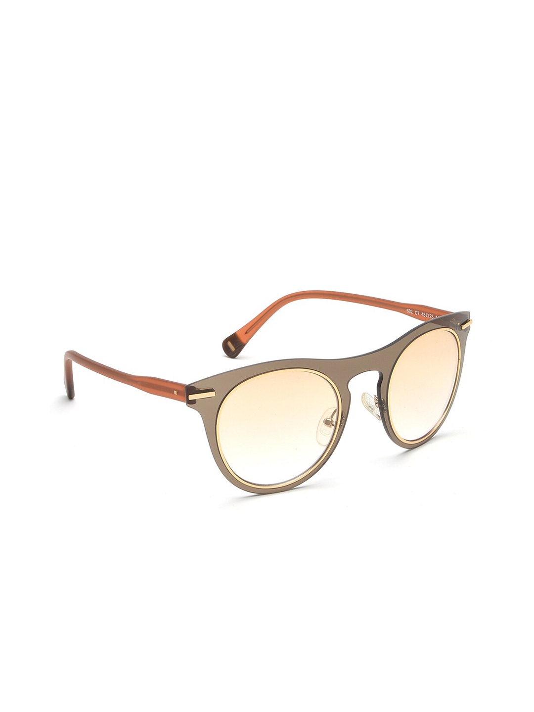 

Image Unisex Yellow Lens & Gold-Toned Round Sunglasses