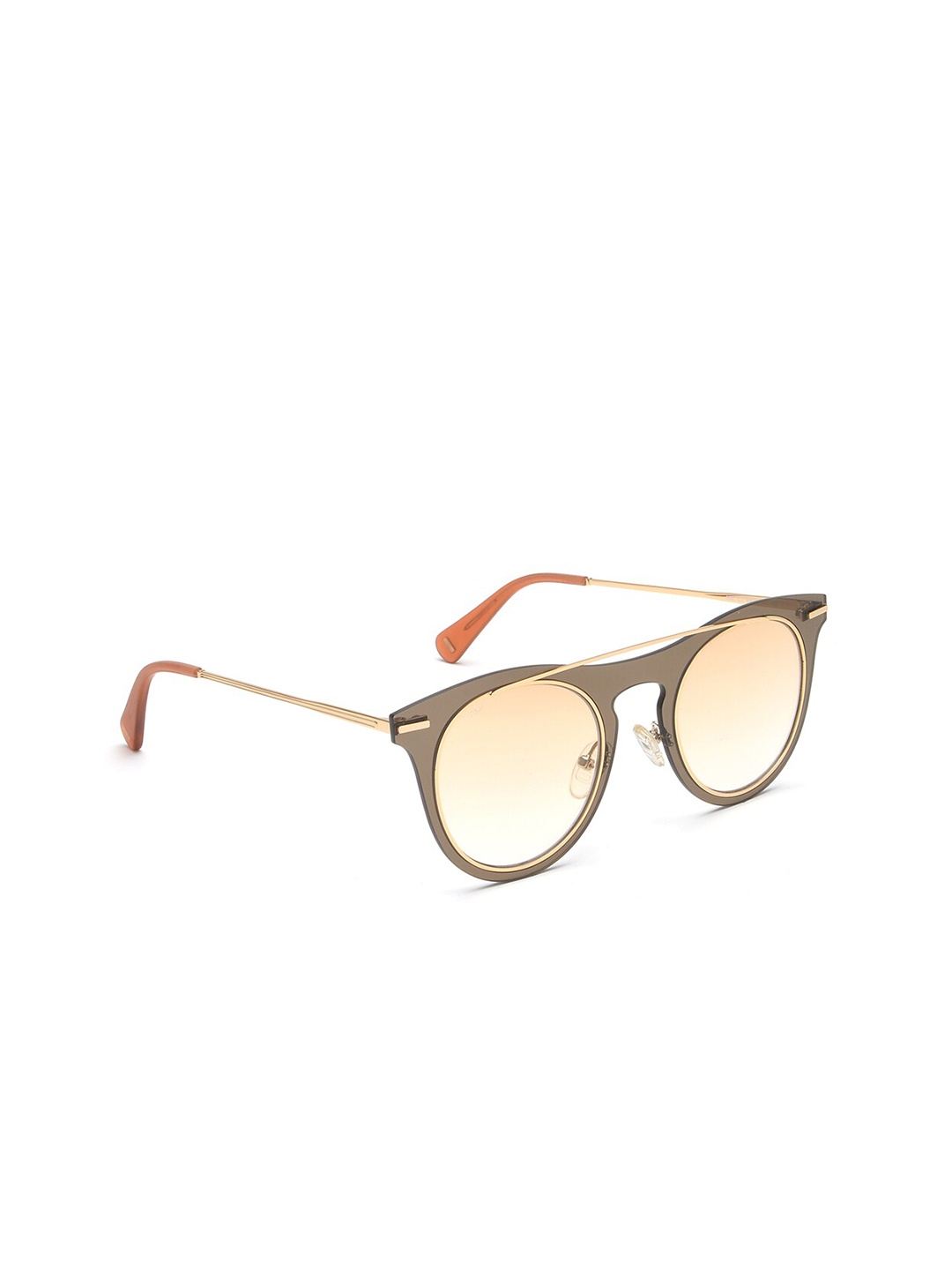 

Image Men Yellow Lens & Gold-Toned Round Sunglasses IMS684C7SG