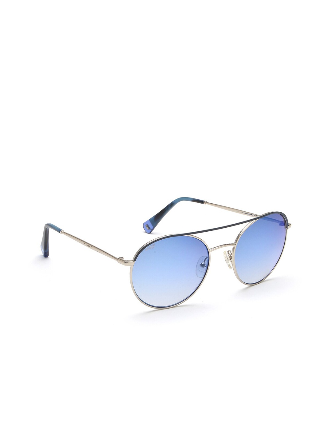

Image Unisex Blue Lens & Silver-Toned Aviator Sunglasses IMS691C4SG