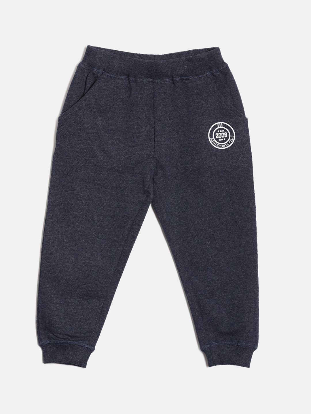 

Aomi Boys Navy Blue Solid Relaxed-Fit Joggers