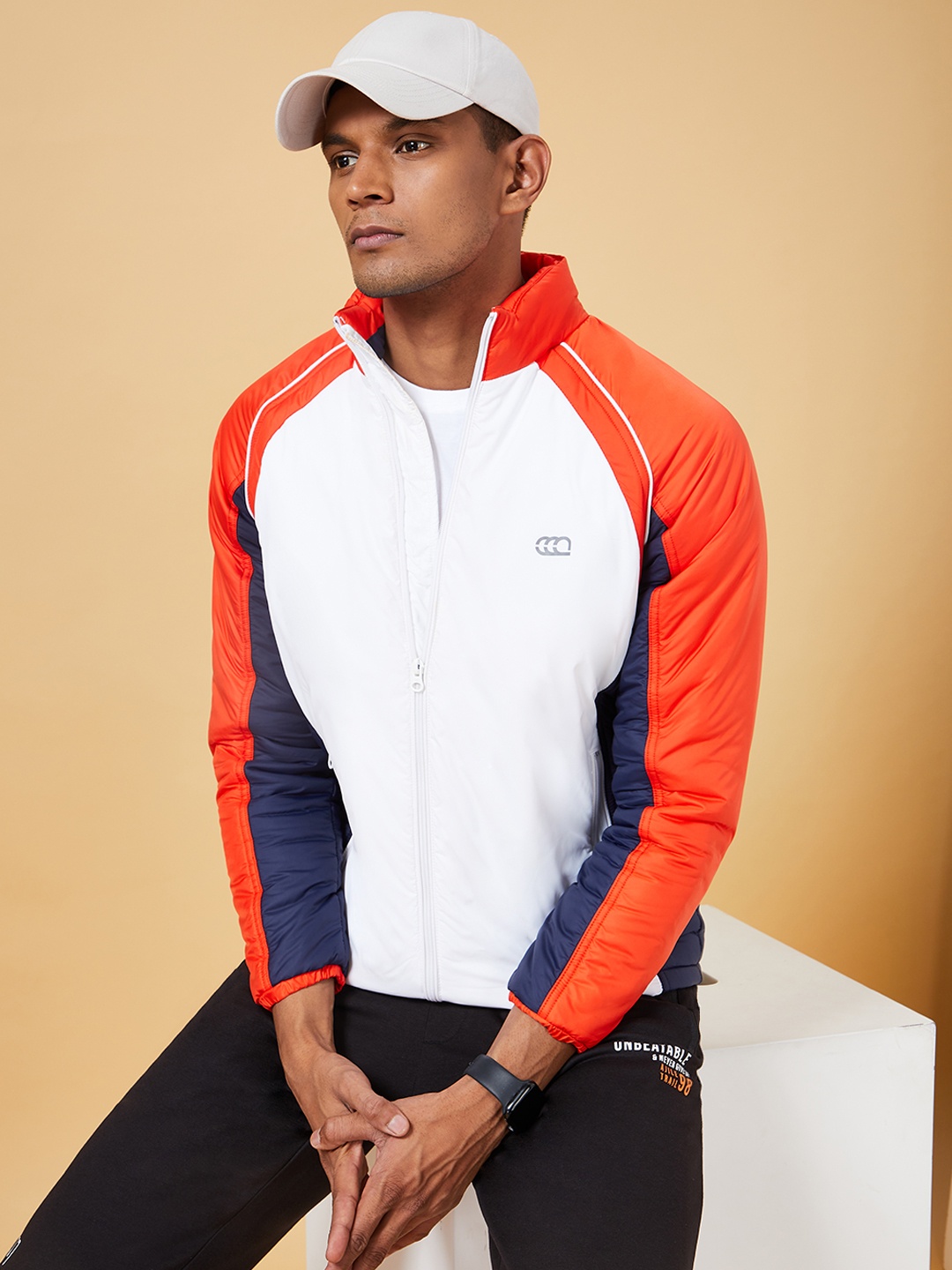 

Ajile by Pantaloons Men Orange Colourblocked Sporty Jacket