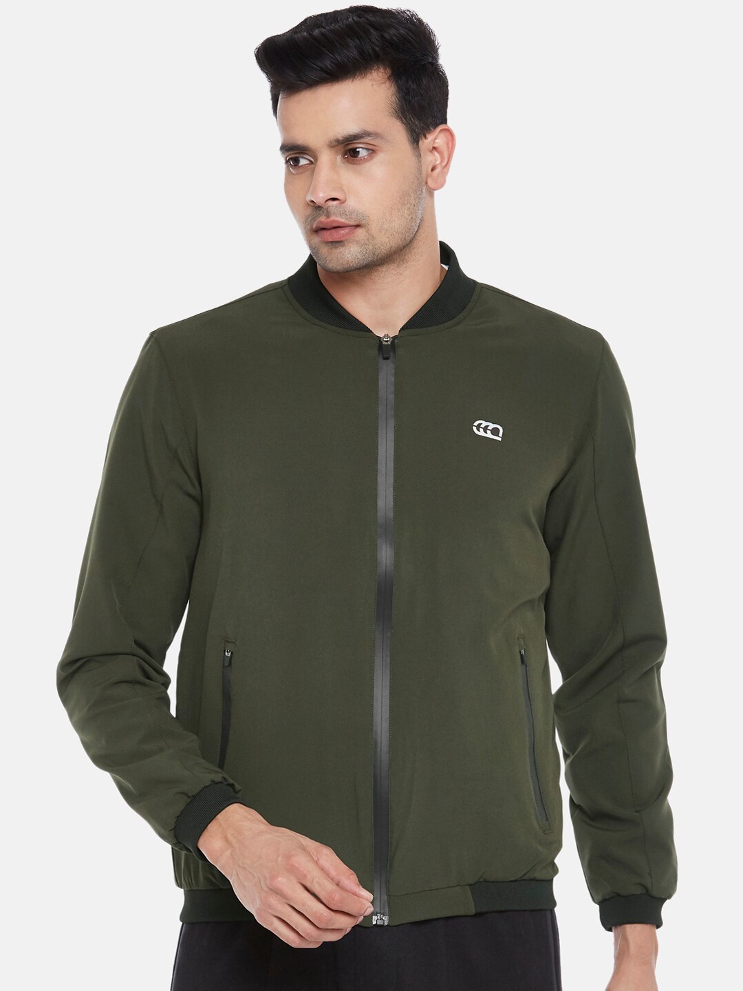 

Ajile by Pantaloons Men Olive Green Bomber Jacket