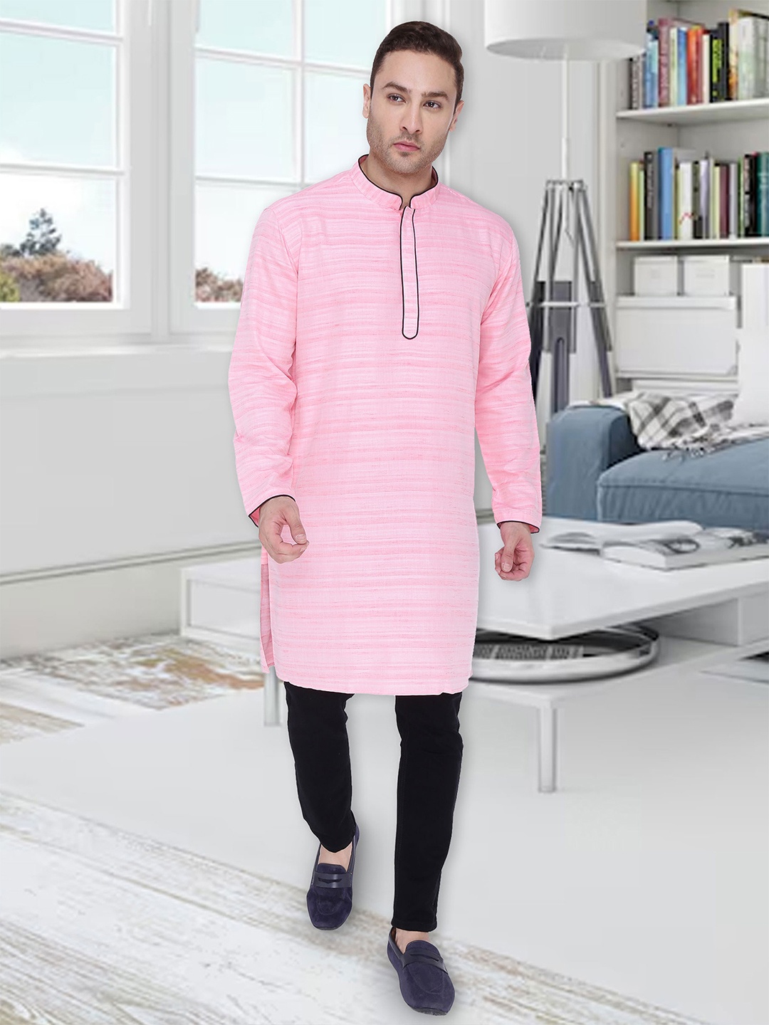 

Kuons Avenue Men Pink Kurta