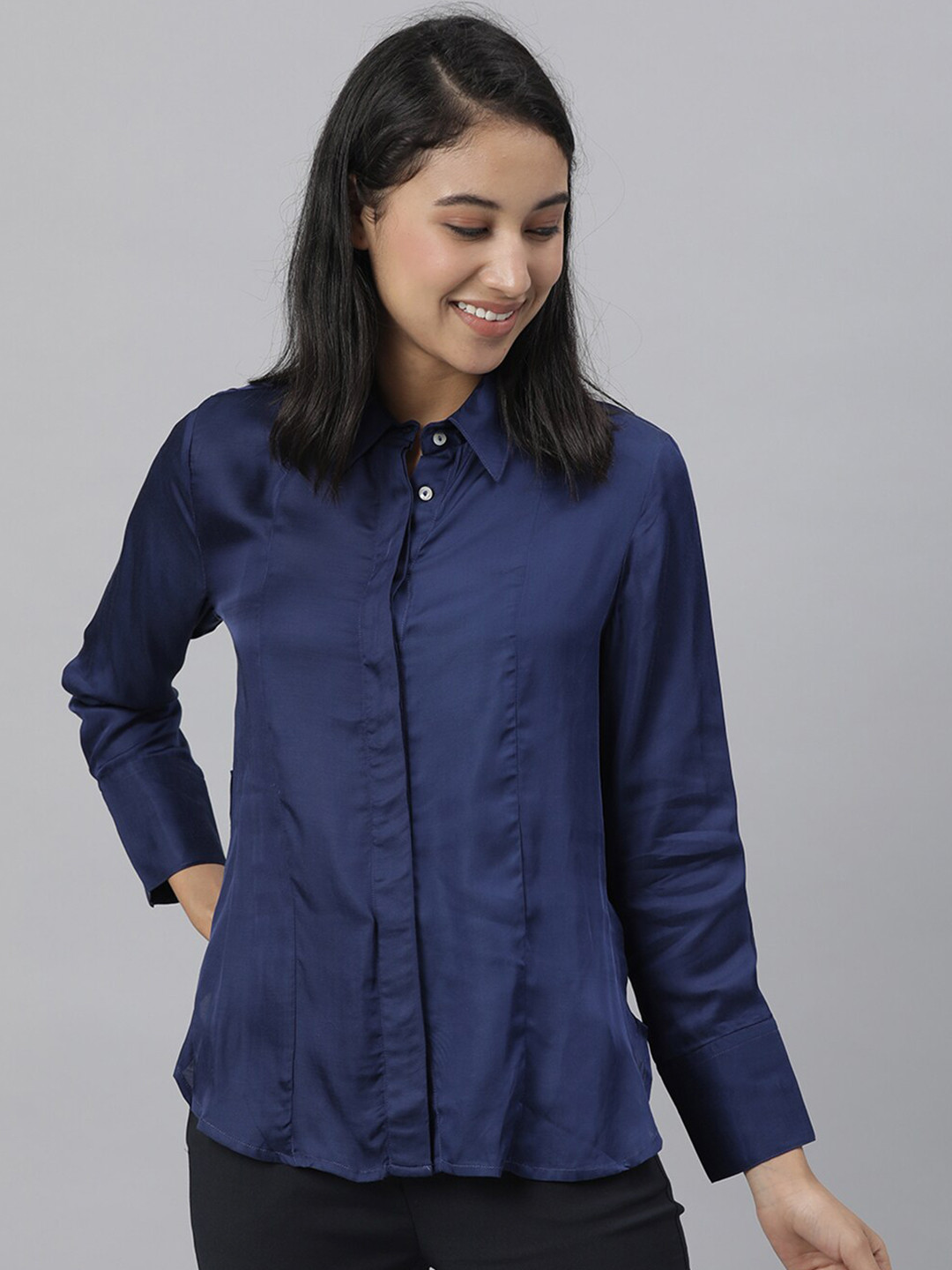

RAREISM Blue Shirt Style Top