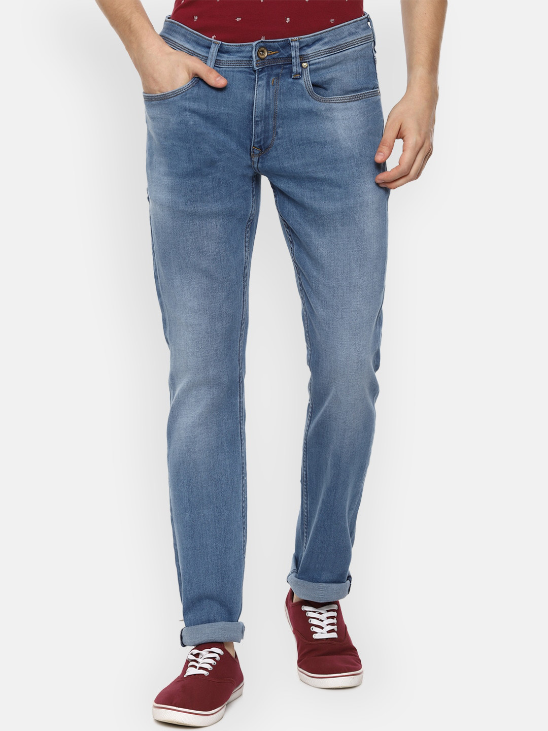 

Louis Philippe Jeans Men Blue Slim Fit Heavy Fade Jeans