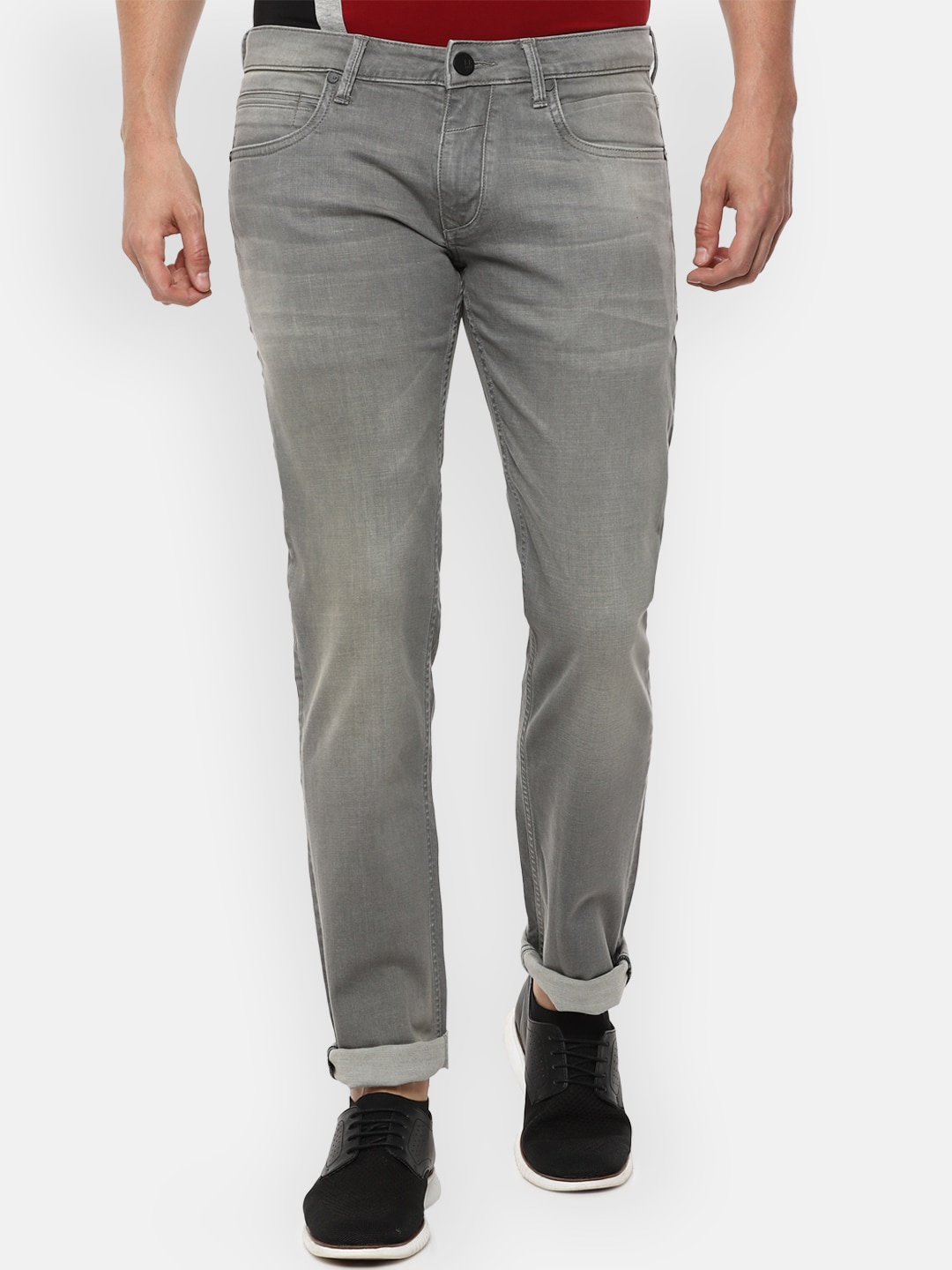 

Louis Philippe Jeans Men Grey Slim Fit Heavy Fade Jeans