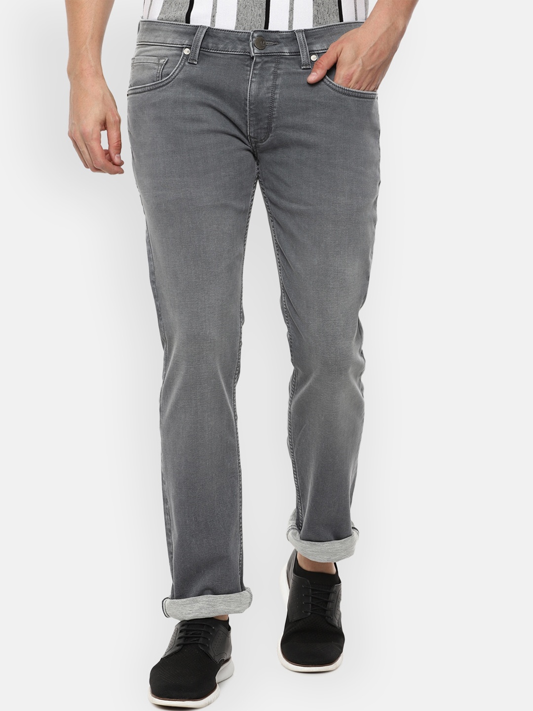 

Louis Philippe Jeans Men Grey Slim Fit Stretchable Jeans