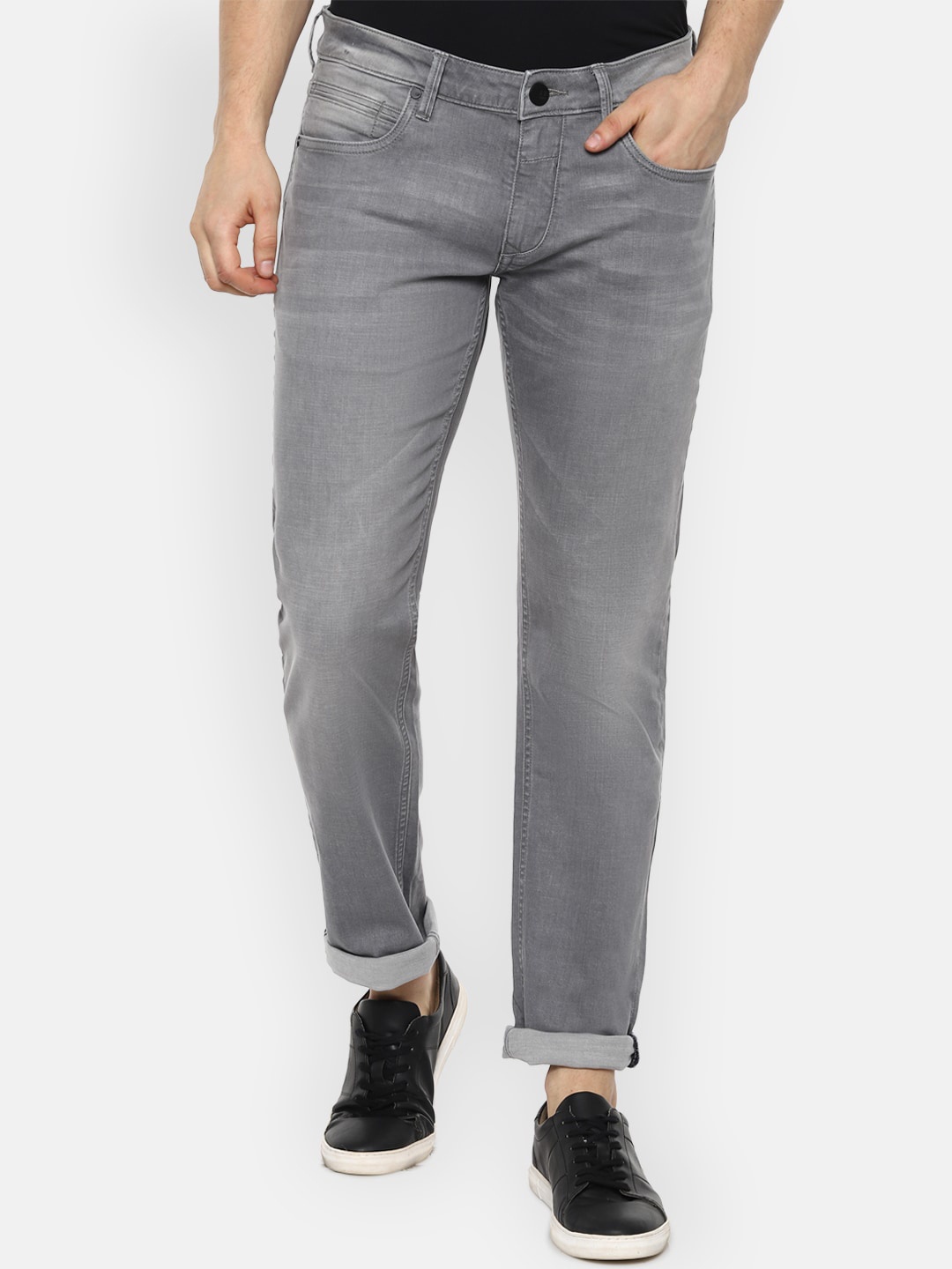 

Louis Philippe Jeans Men Grey Slim Fit Heavy Fade Jeans