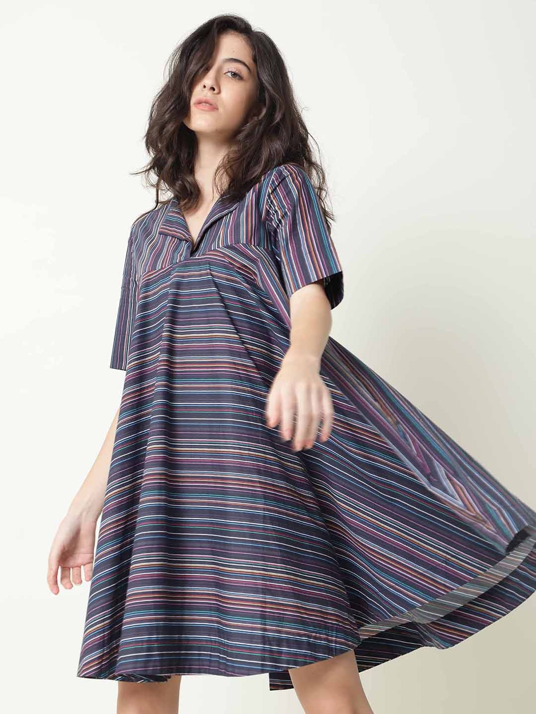 

RAREISM Black Striped Dress