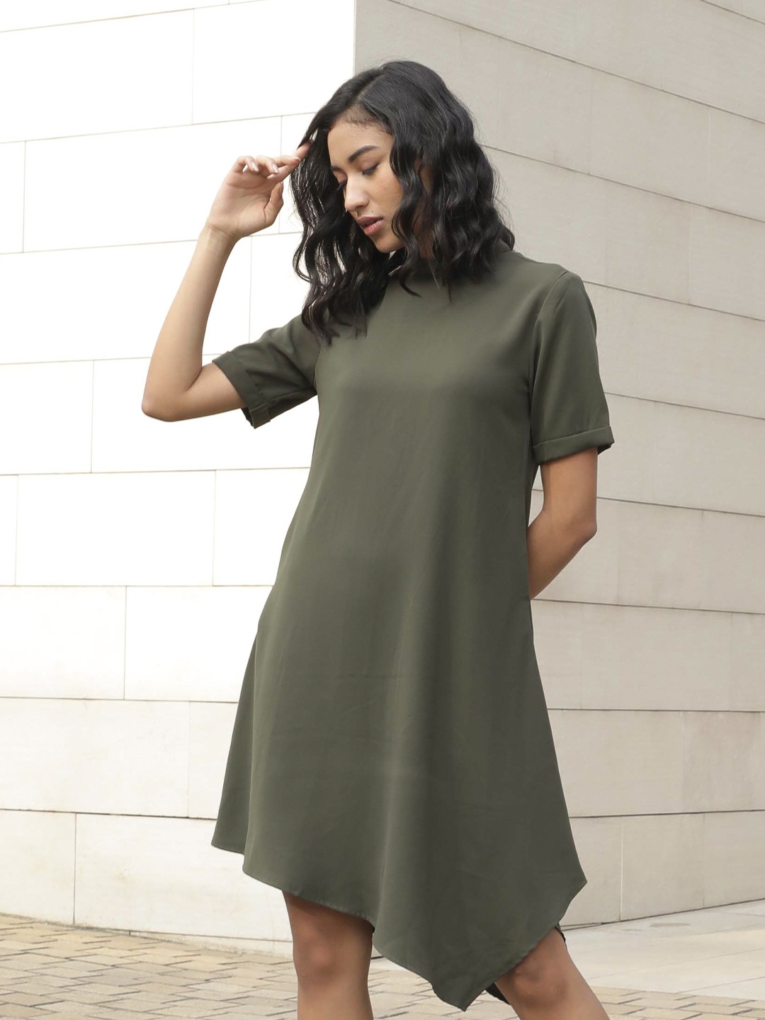 

RAREISM Women Green T-shirt Dress