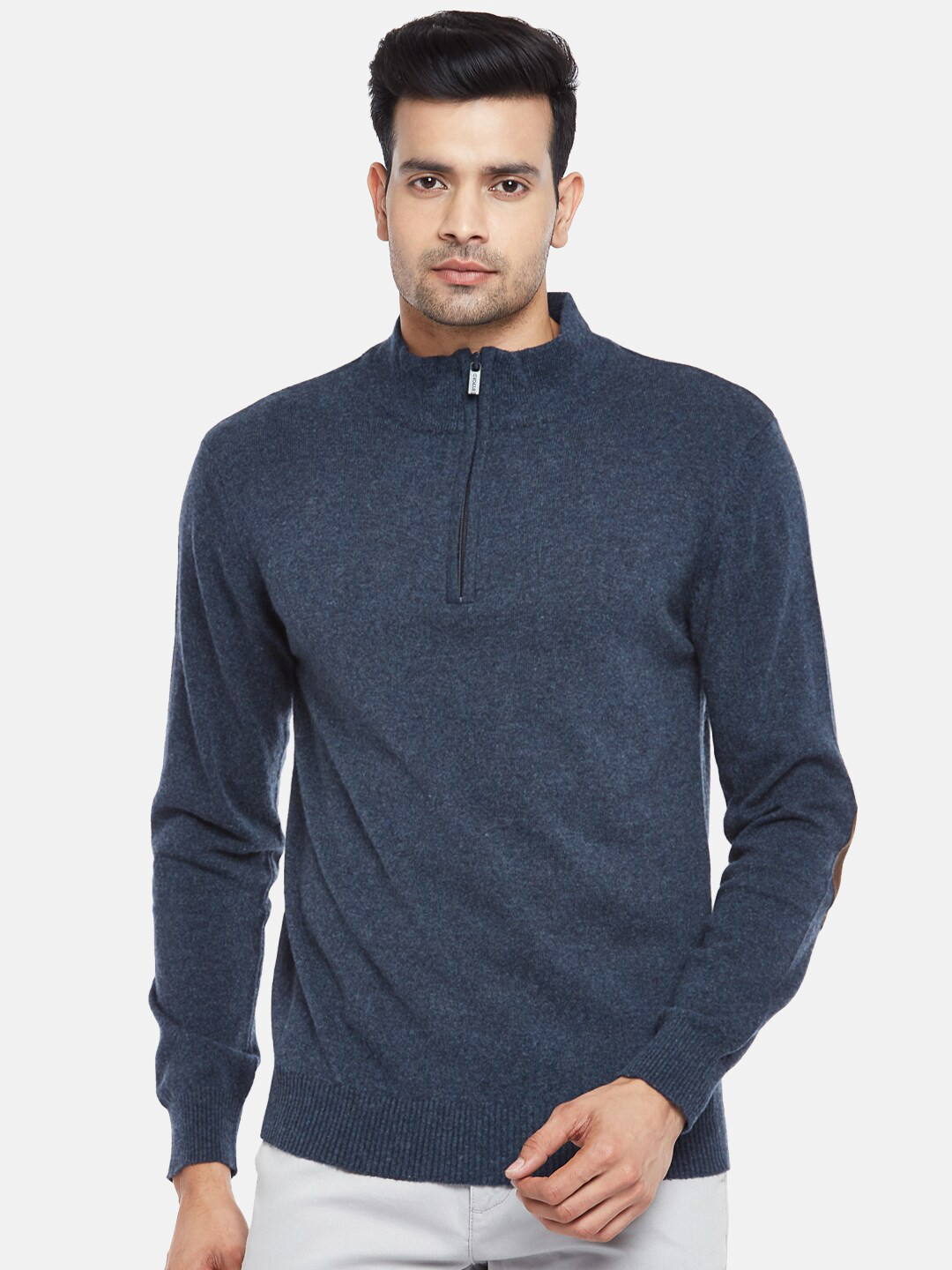 

BYFORD by Pantaloons Men Navy Blue Wool Pullover