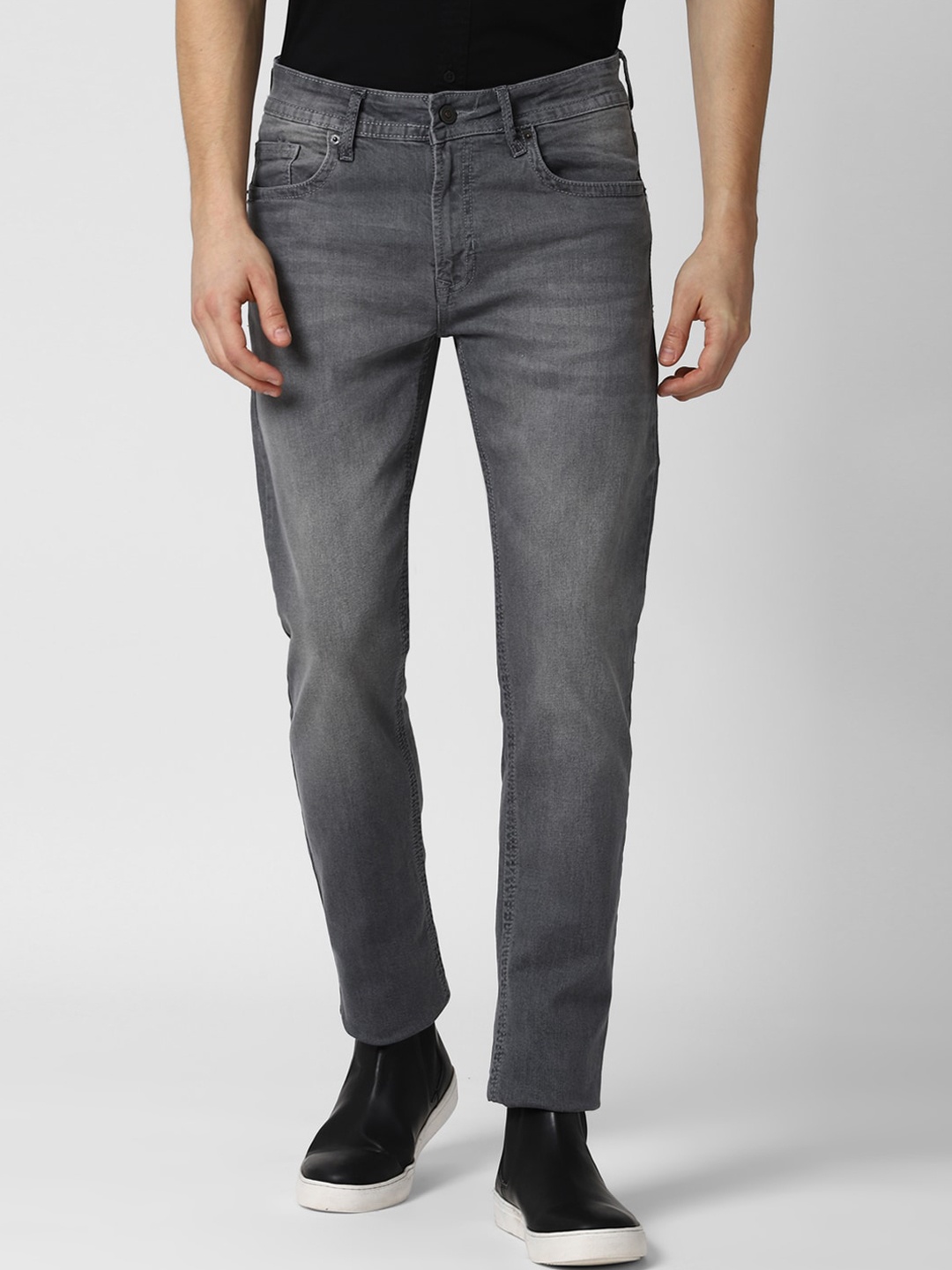 

Peter England Casuals Men Grey Slim Fit Heavy Fade Jeans