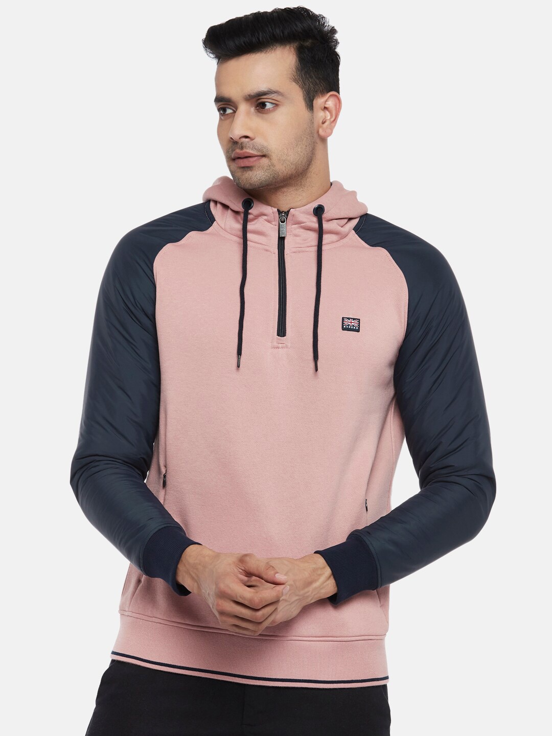 

BYFORD by Pantaloons Men Pink Hooded Sweatshirt