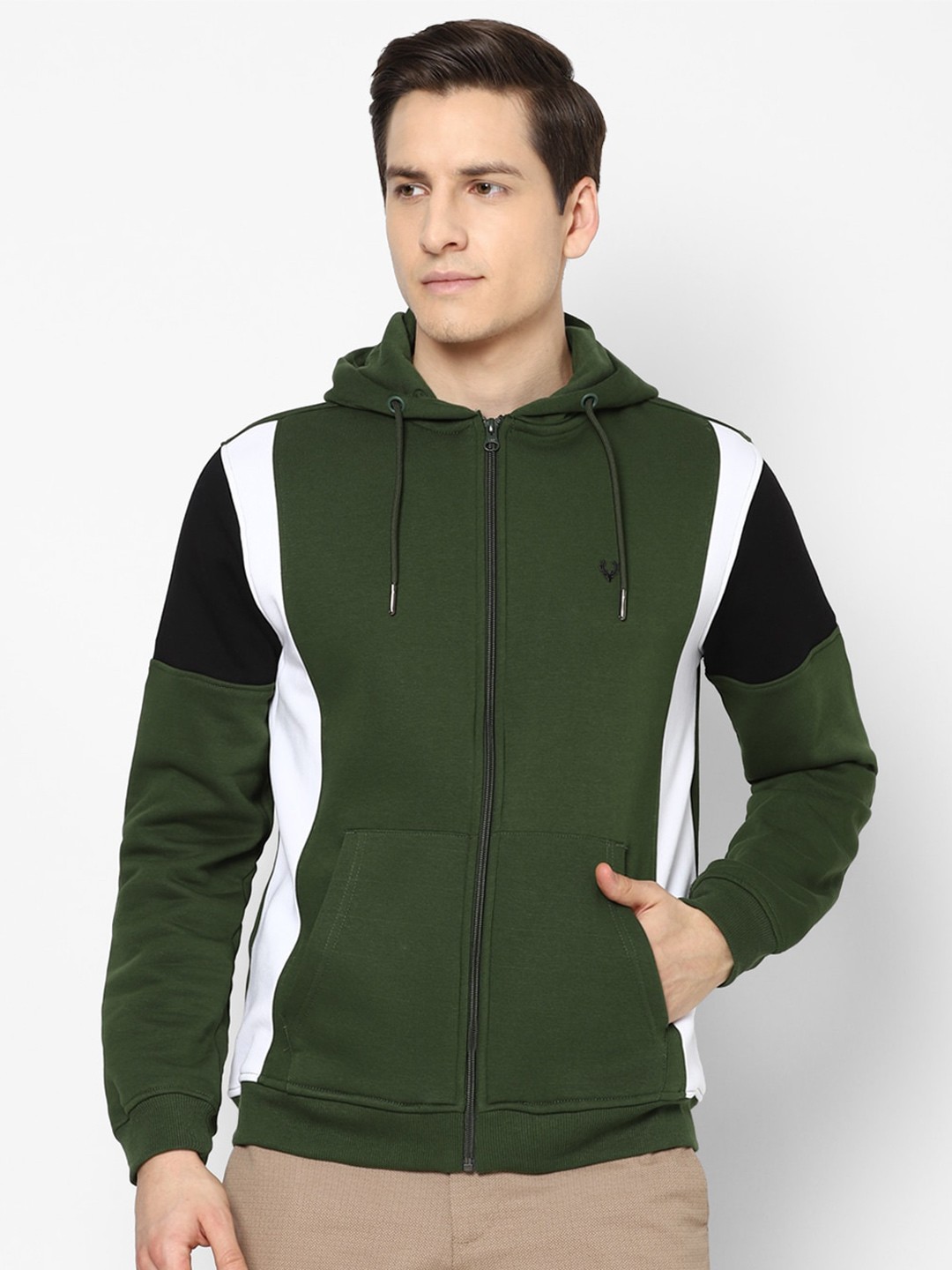 

Allen Solly Men Green Hooded Sweatshirt