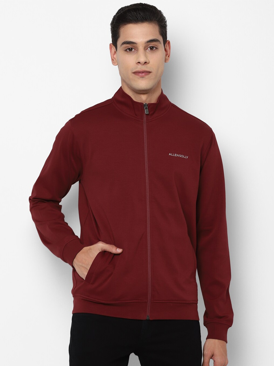 

Allen Solly Men Maroon Pure Cotton Sweatshirt