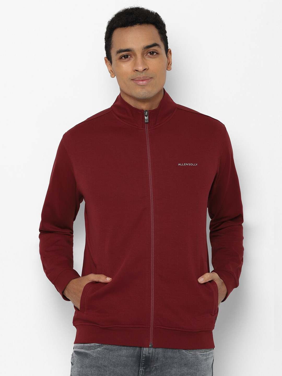 

Allen Solly Men Maroon Sweatshirt