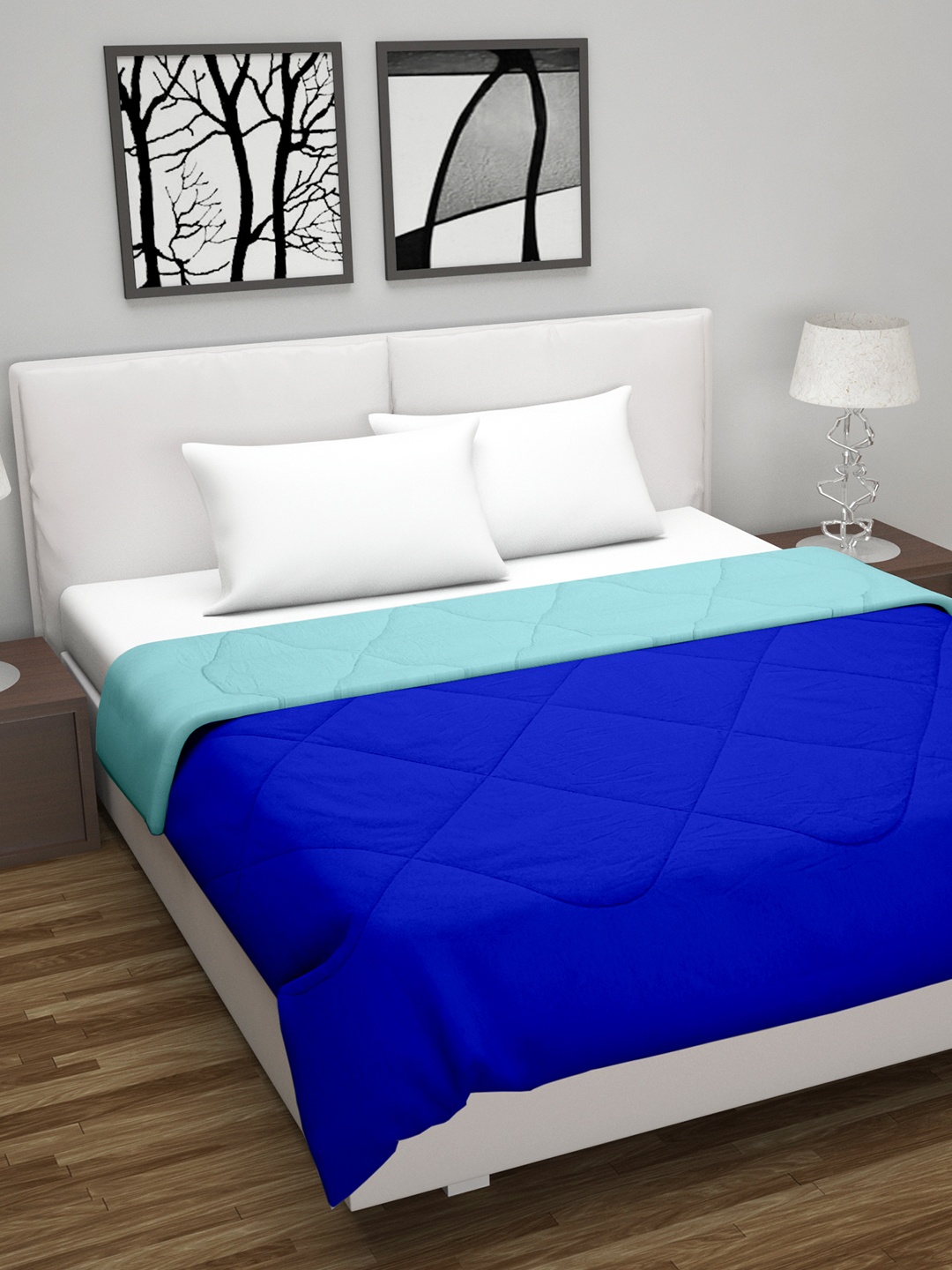 

Divine Casa Blue & Turquoise Blue Mild Winter 150 GSM Double Bed Comforter
