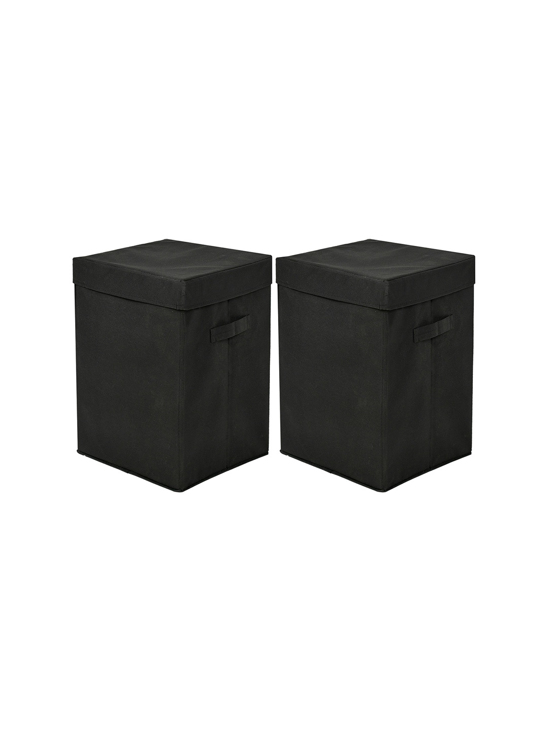

Kuber Industries Set Of 2 Black Foldable Large Laundry Bags