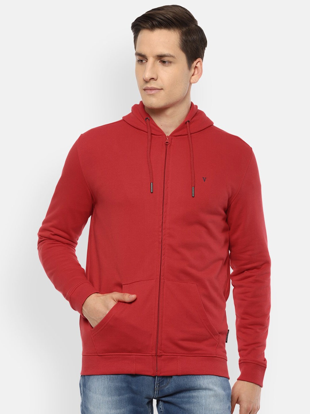 

Van Heusen Sport Men Red Hooded Sweatshirt