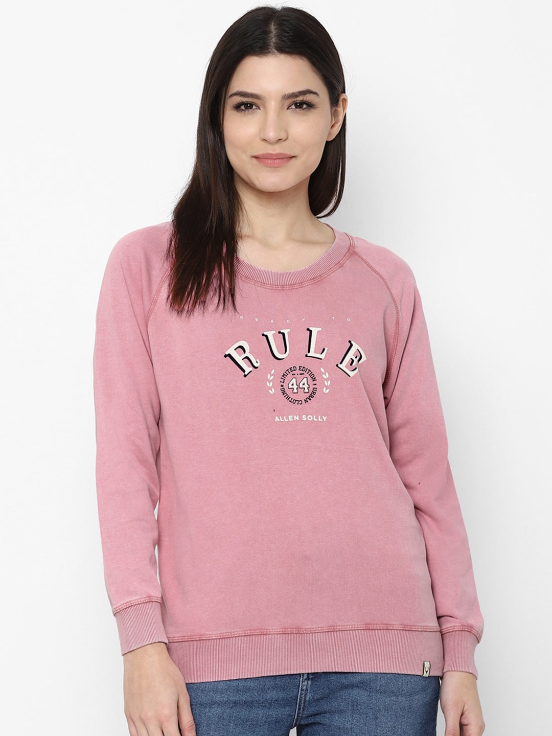 

Allen Solly Woman Women Pink Printed Pure Cotton Sweatshirt