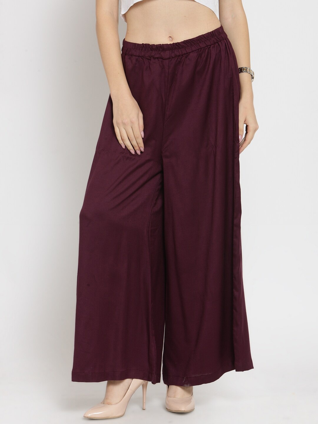 

Enchanted Drapes Women Purple Knitted Palazzos