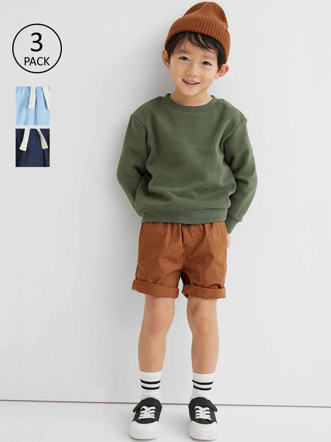 

H&M Boys Blue & Brown 3-Pack Cotton Shorts