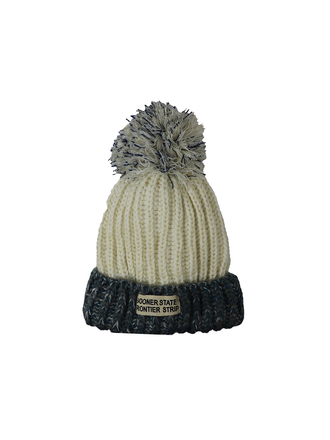 

iSWEVEN Unisex White & Green Woollen Beanie