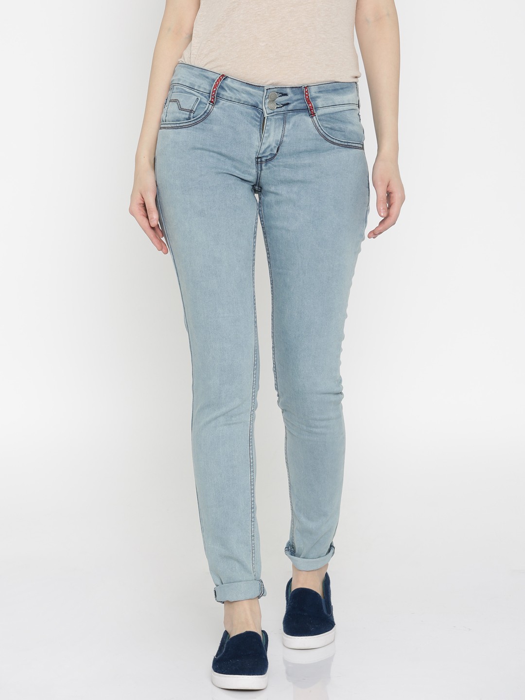 

Global Desi Women Blue Slim Fit Mid-Rise Clean Look Jeans