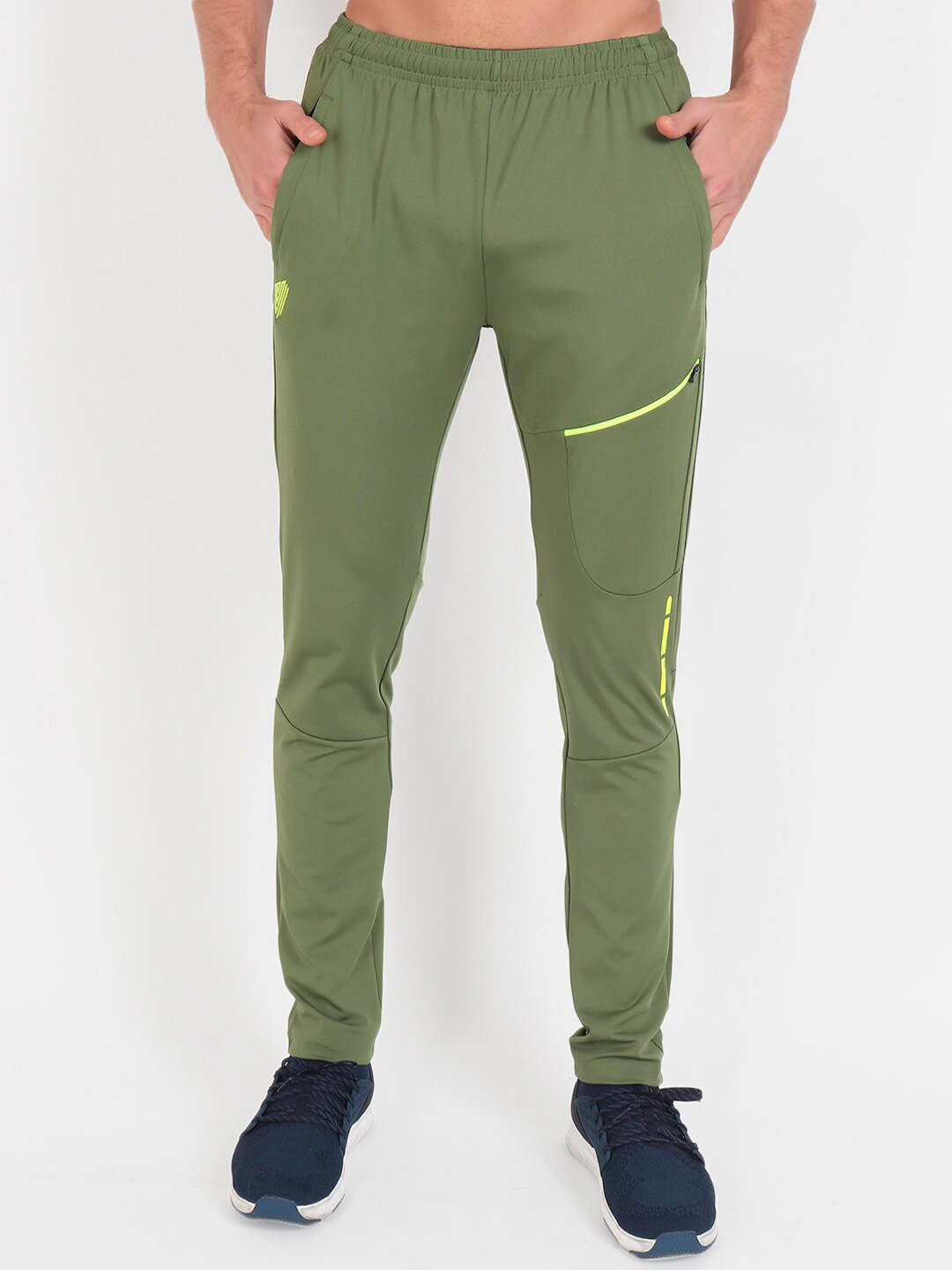 

VEGA Men Olive Green Solid Slim-Fit Track Pants