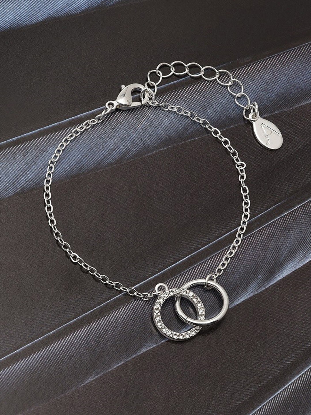 

Accessorize London Women Silver-Toned CZ Linked Circles Bracelet