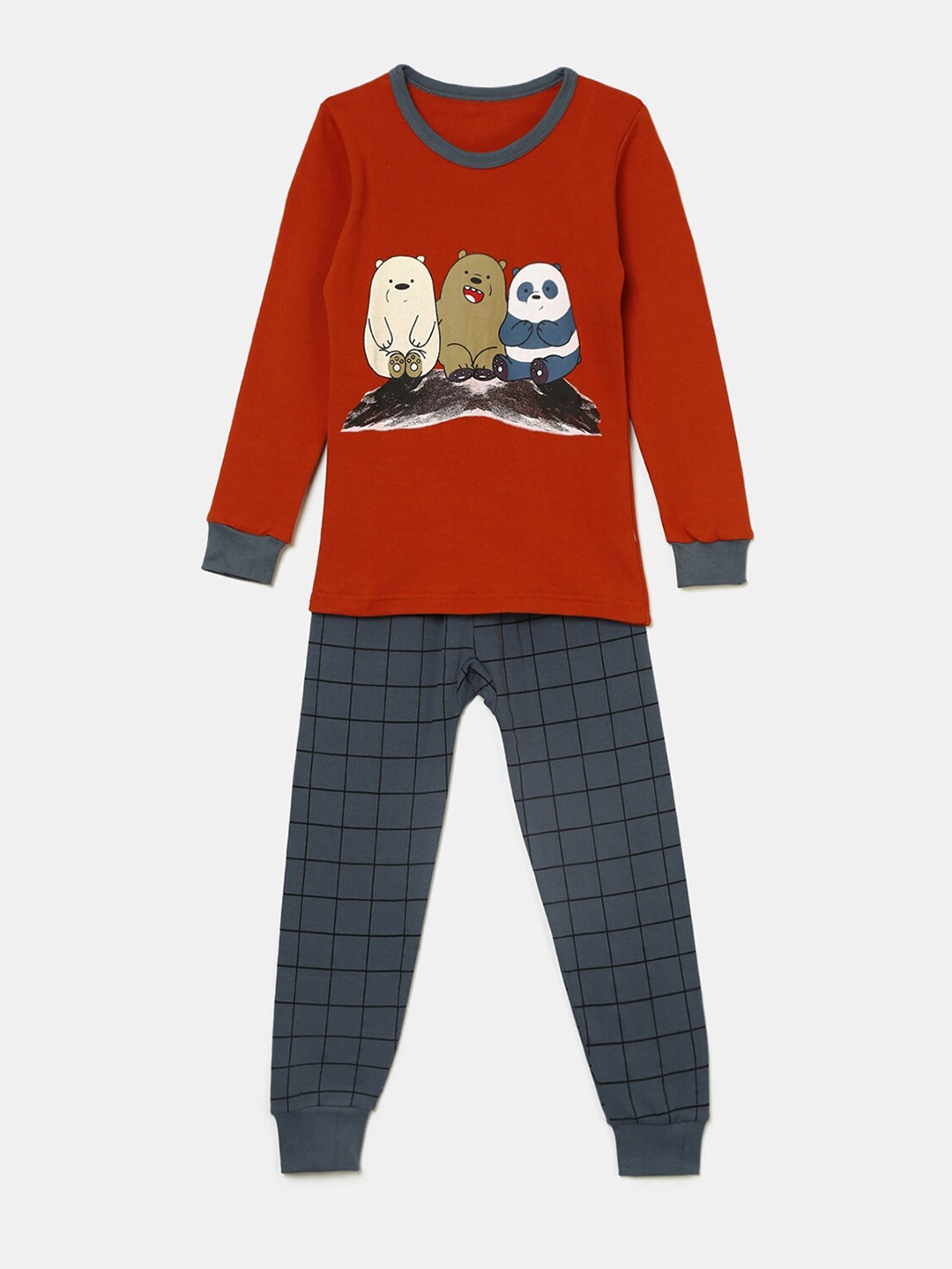 

Hopscotch Boys Orange & Grey Printed Organic Cotton Top with Pyjamas