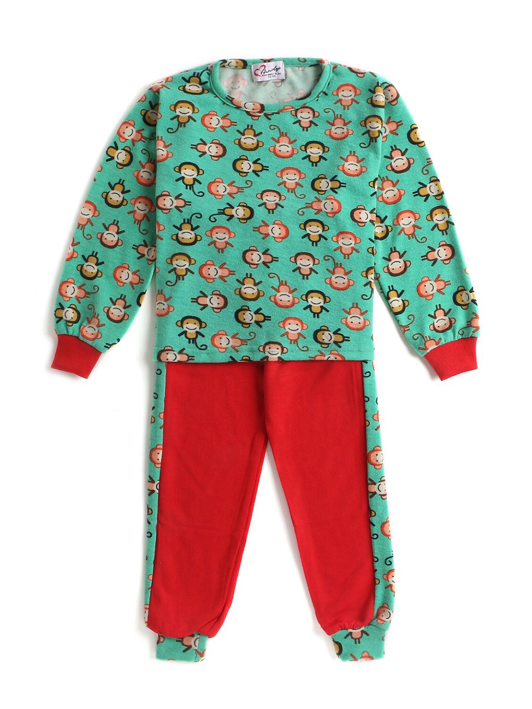 

Hopscotch Girls Green & Red Printed T-shirt with Pyjamas