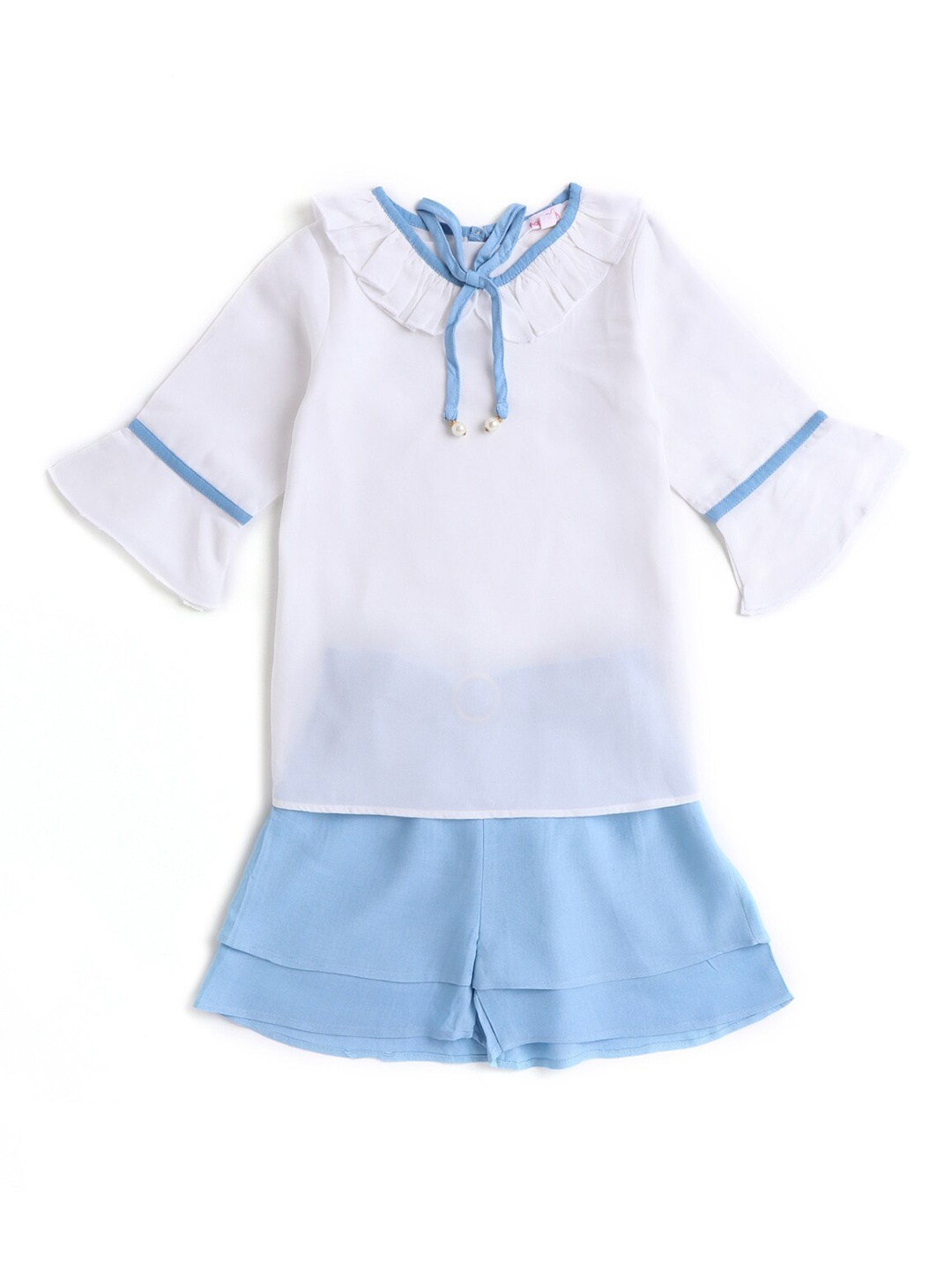 

Hopscotch Girls Blue & White Tunic with Shorts