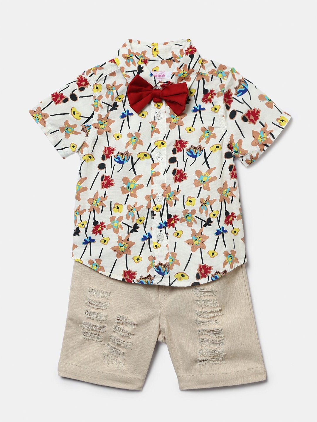 

Hopscotch Boys Multicoloured Printed Shirt With Shorts, Multi